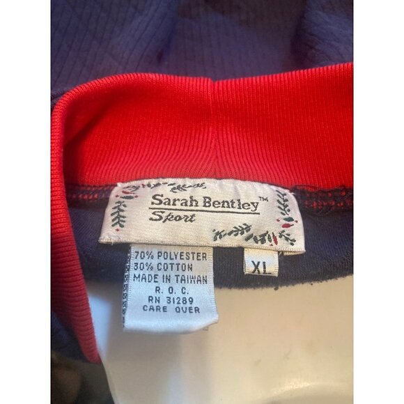 Womens Sarah Bentley Sport Vintage Pullover Top Knit XL Sweatshirt Applique - Picture 7 of 8